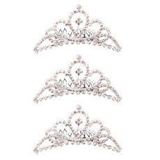 PARTYSHOW 方晶鋯石皇冠 中 A款, 3個, 銀色