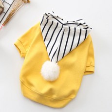 ZEZEPET 棉絨連帽狗服裝, 黃色的