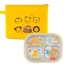 午餐餐具組, 混色, 餐盤+便當蓋+便當袋