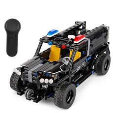 레프리카 2.4GHz 블럭 TECH rc 스마트 폴리스 장갑차량 431pcs (CBT740064), 혼합색상, 1개