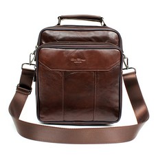 BLUE MOUNT 男款皮革斜背包, 棕色的