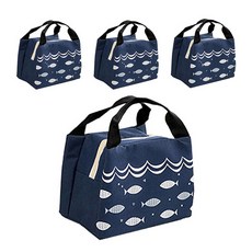 Donna&Deco 北歐風便當保冷袋 4件組, 海軍藍