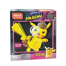 MEGACONSTRUX 寵物小精靈偵探皮卡丘16.31cm公仔積木, 混色