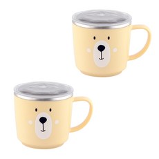 U Bear不銹鋼茶杯附蓋子, 2入, 混色