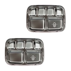 Kitchenyou 韓國製小熊零食分餐盤 6格 2入, 單一顏色, 2個