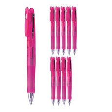 ZEBRA 斑馬牌 夾式雙色原子筆 0.7mm, 粉色的, 10個