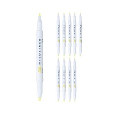 ZEBRA 斑馬牌 Mildliner 雙頭螢光筆, 黃色, 10支