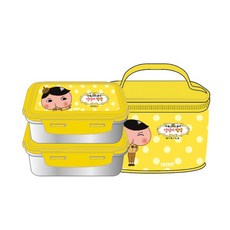 LILFANT 屁屁偵探不鏽鋼便當盒 2入+便當袋, 混色, 1組