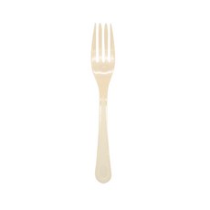 Picnic House 一次性奶油色獨立包裝叉子, 1個, 100個