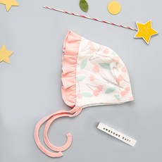 Dalpong 孩童花朵印花荷葉花邊帽