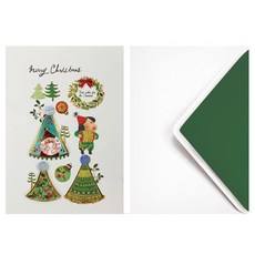 From&To 聖誕卡 5入 + 信封 5入 S202q1, 混合顏色, 1套