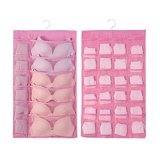저스틴 옷걸이형 속옷양말 양면수납걸이 36칸, 핑크, 2개