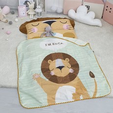 teepee 夏季可拆式動物印花棉質午睡被, 獅子款
