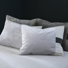 지베딩 패치 고밀도 극세사 베개커버 2p + 베개솜 2p, 그레이, 1개