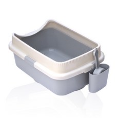 寵物貓用廁所盆, 白+灰