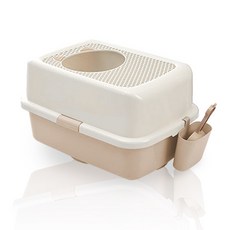 nature pet 令人嚮往的頂入式貓砂盆, 白色 + 拿鐵色