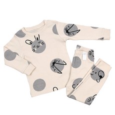 Maykids 童款30支棉動物印花圓點長袖衣褲套裝