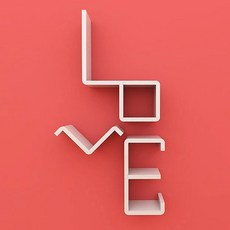 CUBICS 文字造型收納架, 白色的