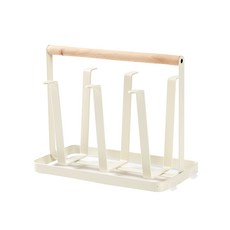 OSLO 木製握柄瀝水杯架, 白色的, 1個
