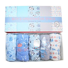 남아용 북유럽풍 삼각팬티 5종세트 103 스마일로봇