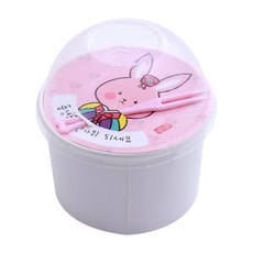 봄91 추석 종이다과컵 포장 세트 종이컵 8 x 10.5 cm 300ml + PLA뚜껑 + 칼라미니포크 핑크 + 한복토끼 덮개, 25세트