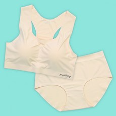 素色無鋼圈內衣+三角內褲組