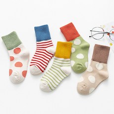 DRESSHOUSE 孩童圖案印花中筒襪 5雙