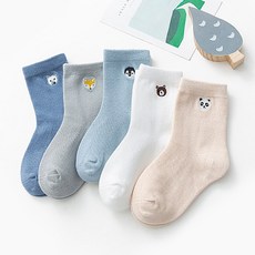 DRESSHOUSE 孩童動物刺繡襪組 5雙