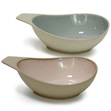 Govan 造型陶瓷餐碗 10cm 2入, 1套, 海港綠、黃粉