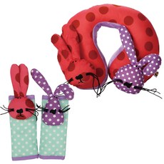 bang on the door 兔子頸枕+安全帶套, 混色, 1組