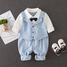 Mom's care 格紋西裝造型連身衣 Y065BCAA014