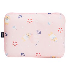 GIO Pillow 透氣護頭枕+印花枕套 M號, 水手小熊款 粉色