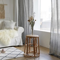 shez Home Rain 緞帶窗簾 2入, 炭灰色