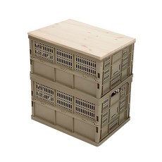 Living Smile 折疊箱 紅松木 B套組 60L, 2套, 棕色