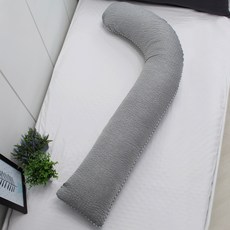 베드앤데코 쿨스킨 선염시어서커 지팡이 바디필로우 솜포함, 차콜