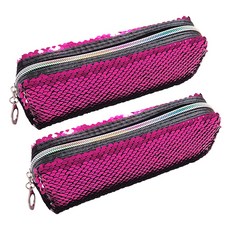 2Youngdesign 亮片鉛筆袋, 桃紅色, 2個