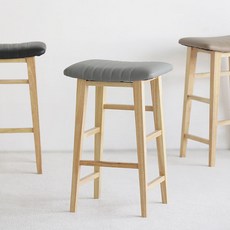 룸앤홈 실리트 원목 PU 바스툴, 그레이, 1개