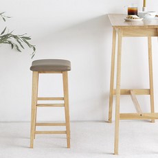 룸앤홈 실리트 원목 PU 바스툴, 모카, 1개