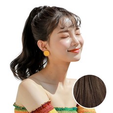 가발매니아 포니테일 올림머리 가발 플리츠, 초코브라운, 1개