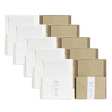 Nature and People 簡單迷你文具套組 2, 牛皮紙, 白色, 5套