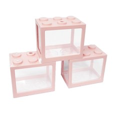 sam 積木毬藻鬥魚魚缸 3個, 粉紅色, 1套