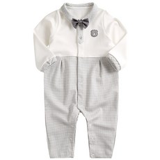 GREEN BEBE 襯衫領長袖連身衣組 2入