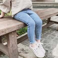 CONTIKIDS 男女童淚痕刺繡牛仔褲