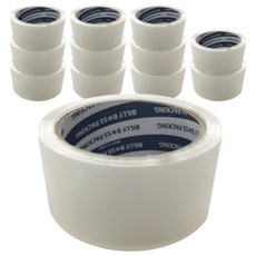 靜音膠帶 麵包袋包裝 48mm x 50m, 12個, 透明