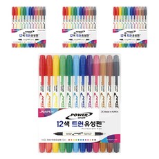 JAVAPEN 12色雙油性筆套組, 混色, 4套