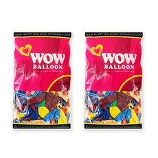 WOW PARTY KOREA Wow氣球 30cm 100入, 基本混合, 2個