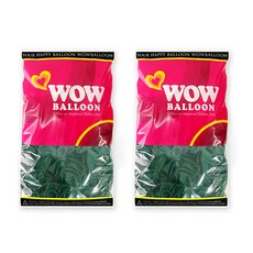 WOW PARTY KOREA Wow氣球 30cm 100入, 基本深綠色, 2個