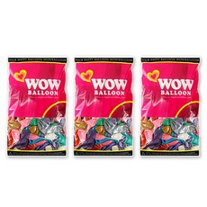와우파티코리아 와우풍선 13cm 100p, 메탈펄혼합, 3개