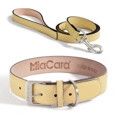 MiaCara TORINO 狗項圈 + 牽引繩套裝 M, 檸檬（黃色）, 1套