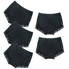 Muttimama 高級天絲蕾絲內褲 5件組, 黑色的